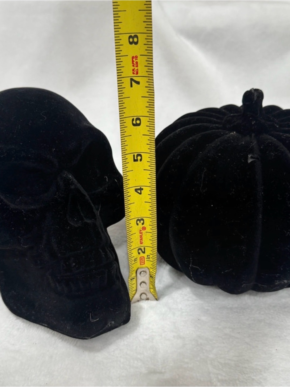Black Velvet Skull and Pumpkin Decorative Accent Set - Home Accents Decor - Picture 8 of 8